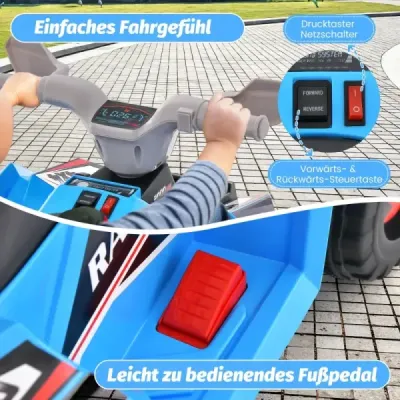 6V detská elektrická štvorkolka s prepínačom vpred/vzad Detská štvorkolka Mini Electric Quad Blue