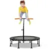 ?117cm skladacia mini trampolína s nastaviteľnou výškou rukoväte Detská trampolína Orange