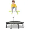 ?110cm Skladacia mini trampolína s nastaviteľnou výškou rukoväte Detská trampolína zelená