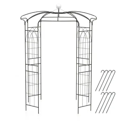 Oblúk na ruže kovový pavilón na ruže záhradný oblúk na popínavé rastliny oblúk na záhradu 206 x 206 x 286 cm čierny