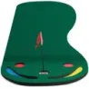 300 x 96 cm Golfová podložka s 3 odkladacími pohármi a 1 vlajkou Skladacia golfová podložka na cvičenie Green