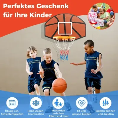 Basketbalový kôš vnútorný mini basketbalový kôš na montáž na stenu 66 x 44,5 cm zadná stena čierna + červená