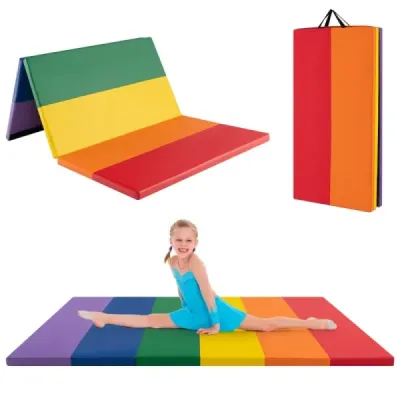 Gymnastická podložka skladacia mäkká podložka na gymnastickú podložku 5-krát vyrobená z PU 180 x 120 x 4 cm
