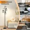 Moderná stojacia lampa 169 cm priemyselná stojacia lampa s 3 tienidlami nožný spínač 25 x 169 cm čierna