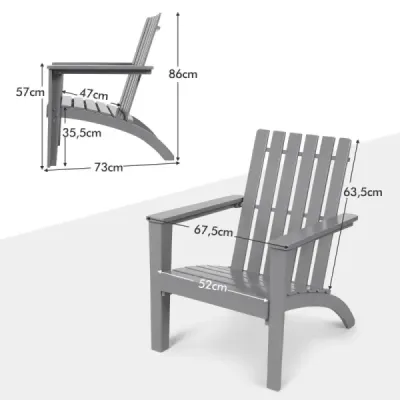 Stolička Stolička Adirondack z akáciového dreva záhradná stolička do 160 kg biela