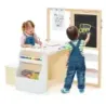 Costway 6 in 1 Kinder Staffelei Set Standtafel aus Holz mit doppelseitiger Kreidetafel Weiß