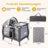 Costway 4 IN 1 Babybett Tragbares Beistellbett Reisebett mit Faltbaren Matratze &amp; Wickeltisch Hellgrau