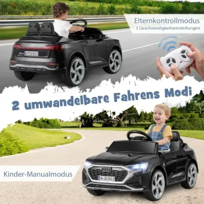 Licencované Audi SQ8 Kids Car 12V elektrické vozidlo s diaľkovým ovládaním čierne