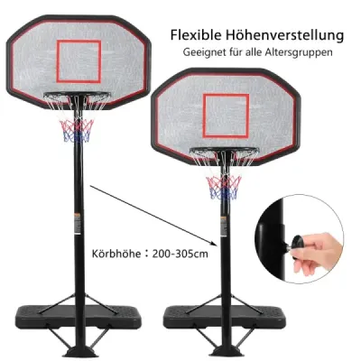 Basketbalový stojan basketbalový kôš basketbalový systém prenosný basketbalový kôš 200-305 cm