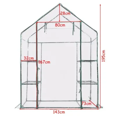 Skleník Fóliový skleník Skleník Domček pre rastliny Domček pre paradajky 143 x 73 x 195 cm