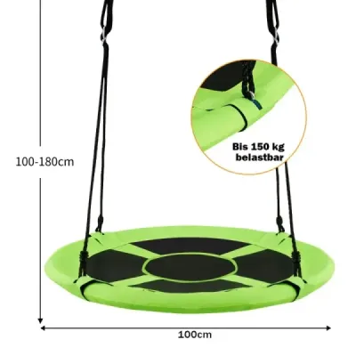 Hojdačka záhradná hojdačka vonkajšia detská hojdačka do 150 kg farebná/zeleno-modrá