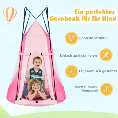 Detská hojdačka Nest Swing Max. Nosnosť 150 kg Priemer 100 cm-ružová