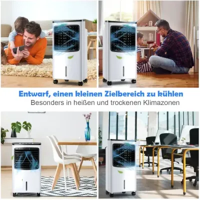 3 v 1 mobilný klimatizačný ventilátor chladič vzduchu 75W / 8L nádrž / 7,5H časovač / diaľkové ovládanie