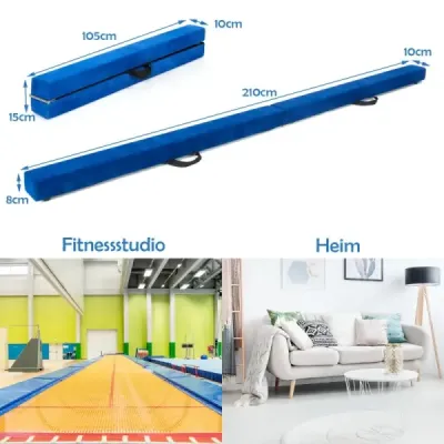 2.1M Balance Beam Gymnastický tréning Skladací odolný Fitness Black