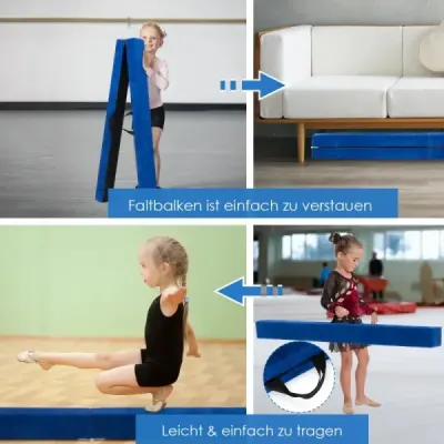 2.1M Balance Beam Gymnastický tréning Skladací odolný Fitness Black