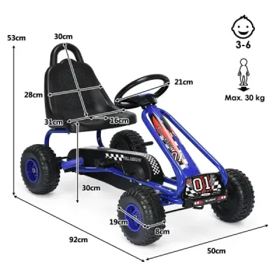 Gokartový vozík Gokart s pedálom ručnej brzdy Auto s pedálom 30 kg Pedál Vozidlo s pedálom 3-6 rokov Modré