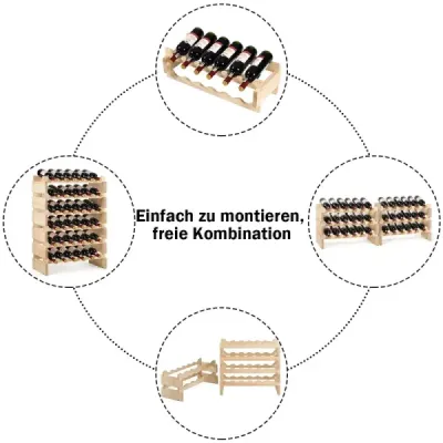Stojan na víno 36 fliaš Veľkokapacitný stojan na víno Drevený stojan na víno 63 x 28 x 85 cm