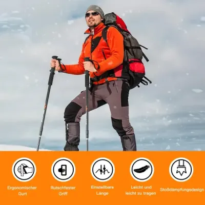 2-pack predĺžiteľné turistické palice trekkingové palice nordic walking palice teleskopické trekkingové palice nastaviteľné