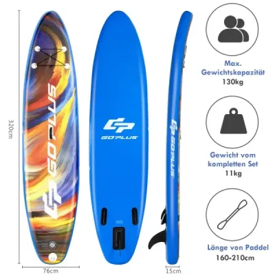 Nafukovacia doska Stand Up Surfboard rozšírená doska 320 x 76 x 15 cm vzor hviezdnej oblohy farebná