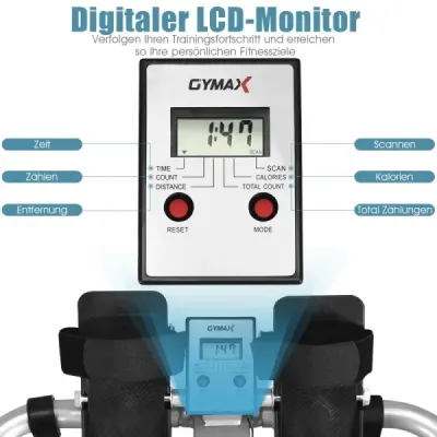 Veslovací trenažér s LCD monitorom Veslovací trenažér Hydraulická veslovacia lavica 110 x 77 x 21 cm sivá + čierna