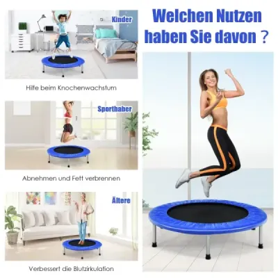 Trampolína 97 cm Mini skladacia trampolína Skladacia fitness trampolína modrá