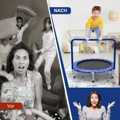 Detská trampolína mini trampolína skladacia trampolína pre batoľatá modrá + čierna