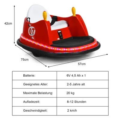 6V detské nárazníkové auto elektrické vozidlá so svetlami a hudbou 57 x 75 x 42 cm fialová