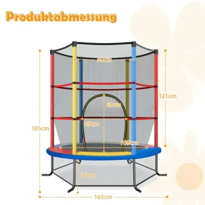 ?140 cm záhradná trampolína s bezpečnostnou sieťou Trampolína do 135 kg zaťažiteľná pre deti od 3 rokov Farebná
