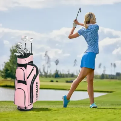 10-dielna kompletná golfová súprava Golfová súprava pre ženy Perfektný golfový darček Ružová