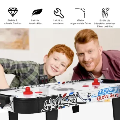 Air hockey set 42-palcový mini stôl na air hockey s elektronickou LED tabuľou