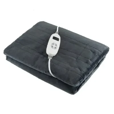 Elektrická vyhrievaná deka Mäkká elektrická deka s 9 nastaveniami tepla Flanelová deka, ktorú možno prať v práčke Sivá