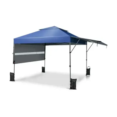 Stan na ochranu pred slnkom Pop-up stan s baldachýnom 300 x 537 x 270-290 cm Modrá