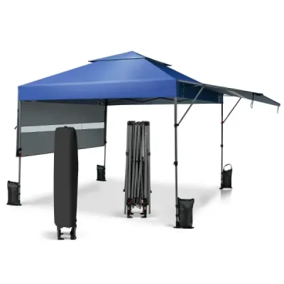 Stan na ochranu pred slnkom Pop-up stan s baldachýnom 300 x 537 x 270-290 cm Modrá