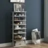 Stojan na topánky 7-poschodový stojan na topánky v retro štýle 45 x 25 x 110,5 cm biely