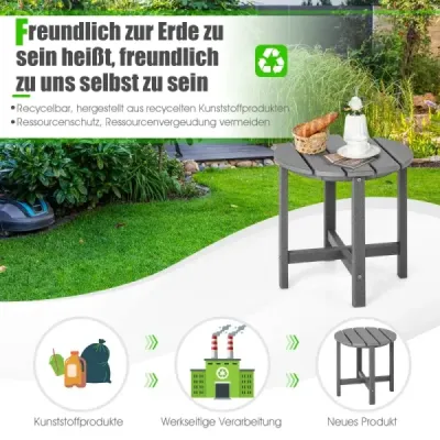Bočný stolík Malý záhradný stolík z čierneho plastu odolného voči UV žiareniu