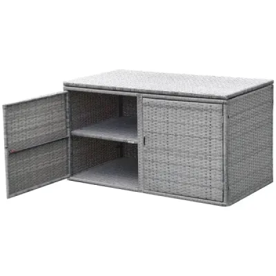 Ratanový box na terasu s kapacitou 335 l 115 x 60 x 65 cm Sivá