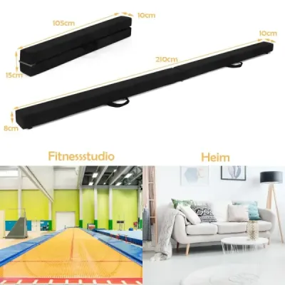 2.1M Balance Beam Gymnastický tréning Skladací odolný Fitness Black