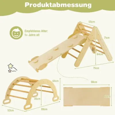 Trojhranná drevená lezecká súprava hračiek pre batoľatá s lezeckým trojuholníkom