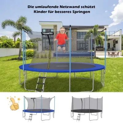 ?305 cm bezpečnostná sieť na trampolínu vnútri pre záhradné trampolíny čierna