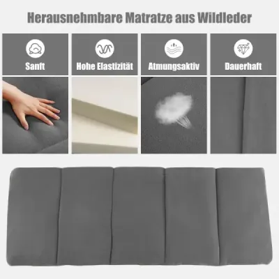 Kempingová posteľ Skladacia kempingová posteľ s matracom 185 cm x 65 cm x 41-53 cm Sivá