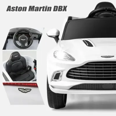 12V Aston Martin DBX detské auto s diaľkovým ovládaním 2.4G 1,4-2,5 km/h biela