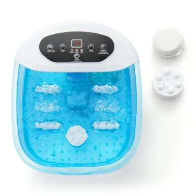 Masážny kúpeľ na nohy Kúpeľ na nohy s odnímateľným pedikérskym kameňom 1-hodinové automatické vypnutie Modrá