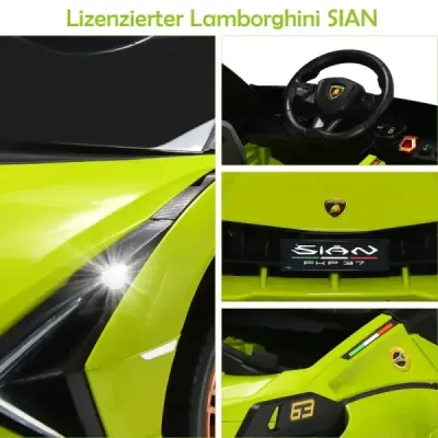 12V Lamborghini detské elektrické autíčko s 2,4G diaľkovým ovládaním Detské autíčko 3-5km/h s MP3 Zelené