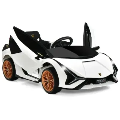 12V Lamborghini detské elektrické autíčko s 2,4G diaľkovým ovládaním Detské autíčko 3-5km/h s MP3 Biela