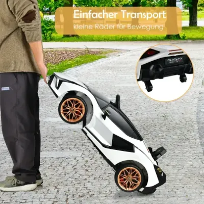 12V Lamborghini detské elektrické autíčko s 2,4G diaľkovým ovládaním Detské autíčko 3-5km/h s MP3 Biela