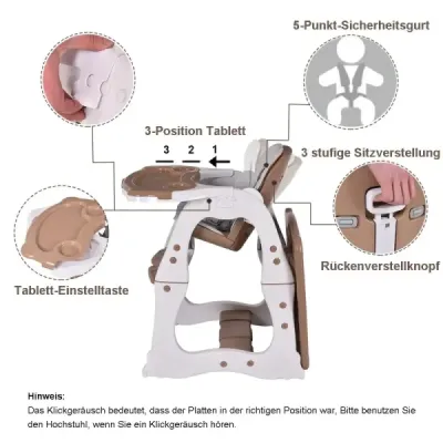 3 v 1 vysoká stolička a detská stolička a sedacia skupina s 3-polohovým nastaviteľným podnosom na jedlo