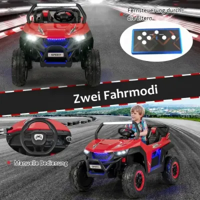 Detské auto Mobilné terénne vozidlo s 2 sedadlami a diaľkovým ovládaním 118 x 74 x 71 cm Červená farba