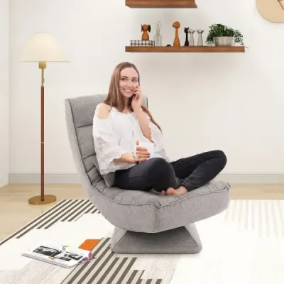 360° otočná stolička s operadlom a bedrovým vankúšom Stolička Lazy Sofa Grey