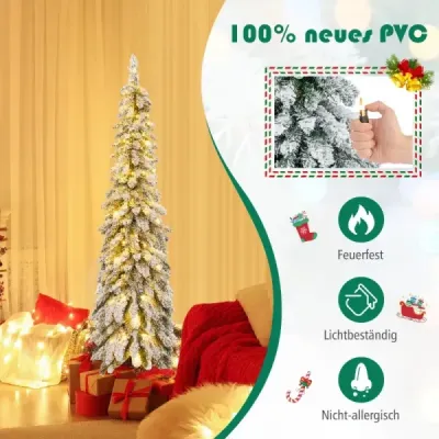 150 cm vysoký umelý vianočný stromček s 334 nástavcami z PVC 150 LED svetiel