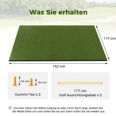 Golfová odpaľovacia podložka 3 v 1 Vysokokvalitná odpaľovacia podložka s umelým trávnikom 152 x 117 cm